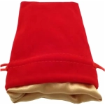 Dice Bag Red Velvet Dice Bag with Gold Satin Lining 4x6