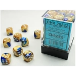 Gemini 12mm d6 Dice Blocks with pips Dice Blocks (36 Dice) - Blue-Gold w/white