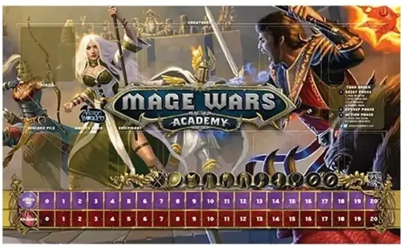 Mage Wars Academy Playmat: Priestess vs Warlock