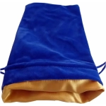 Dice Bag Blue Velvet Dice Bag with Gold Satin Lining 4x6