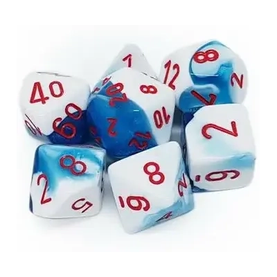 RPG Dice Sets Gemini 7 Astral Blue-White/red Polyhedral 7-Die Set