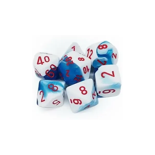 RPG Dice Sets Gemini 7 Astral Blue-White/red Polyhedral 7-Die Set