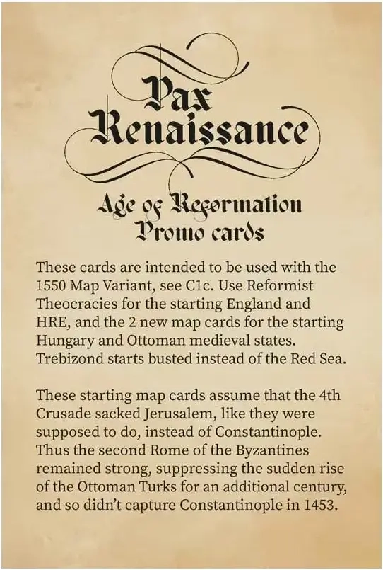 Pax Renaissance - Promo Pack 1 - EN