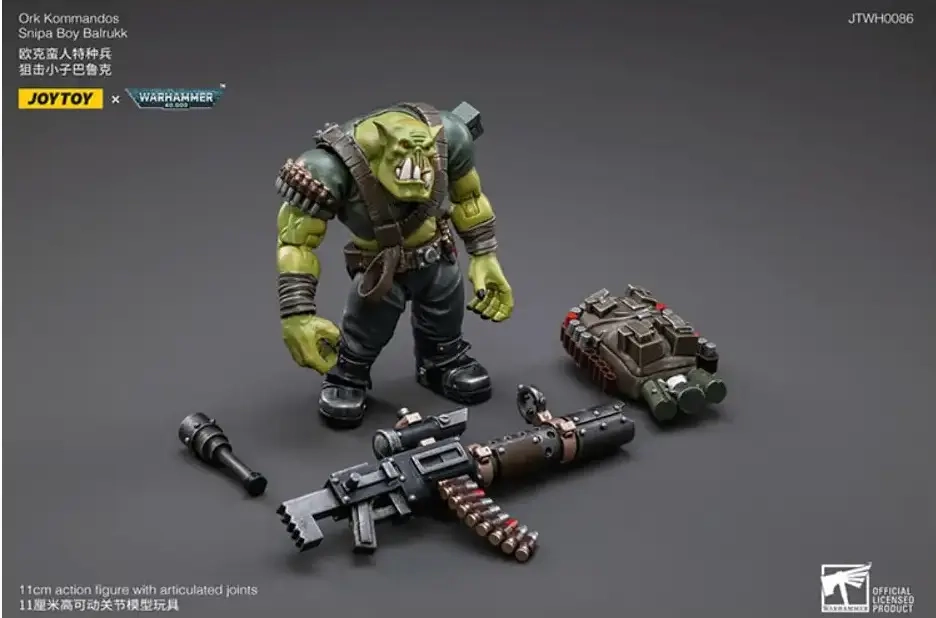 Warhammer 40k Actionfigur 1/18 Ork Kommandos Snipa Boy Balrukk 13 cm