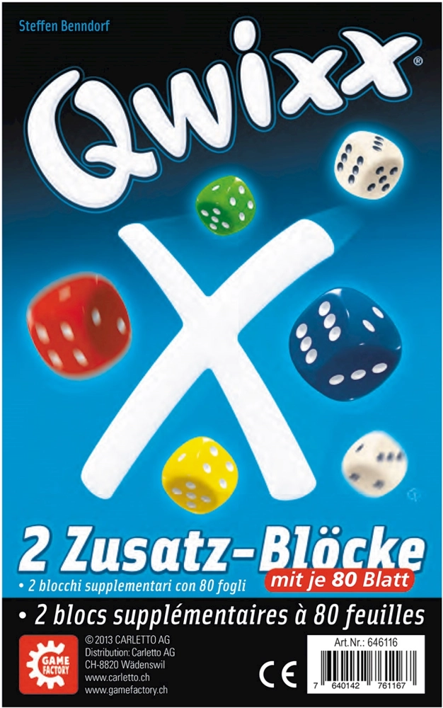 Qwixx - Zusatzblöcke 2x80 Blatt