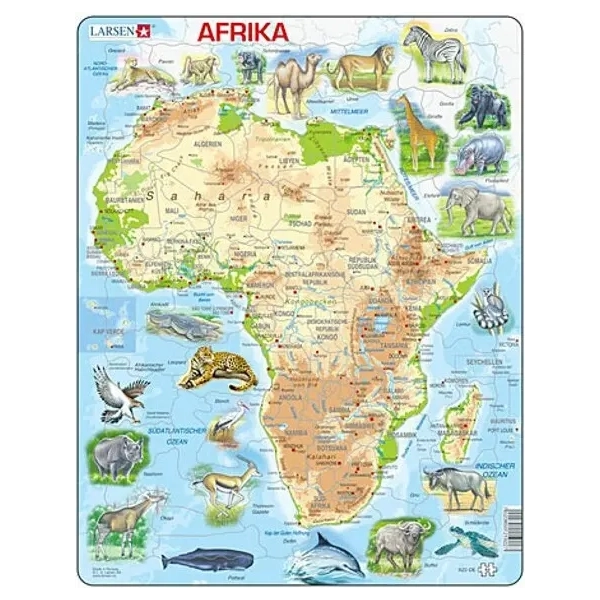 Lernkarte - Afrika (physisch)