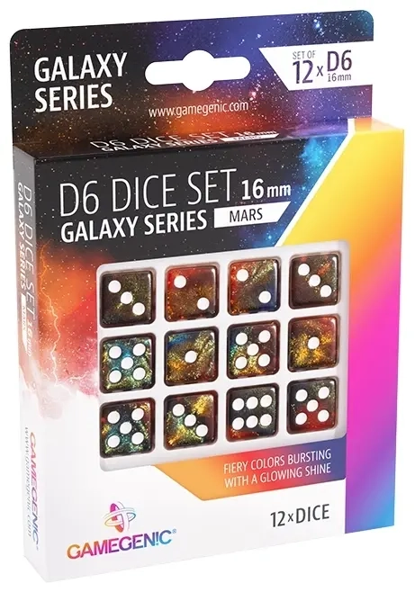 Galaxy Series - Mars - D6 Dice Set 16 mm (12 pcs)