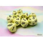 Opaque Pastel Yellow/Black D10 - Dice Set