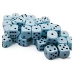 Opaque Pastel Blue/Black 12mm D6 (36)