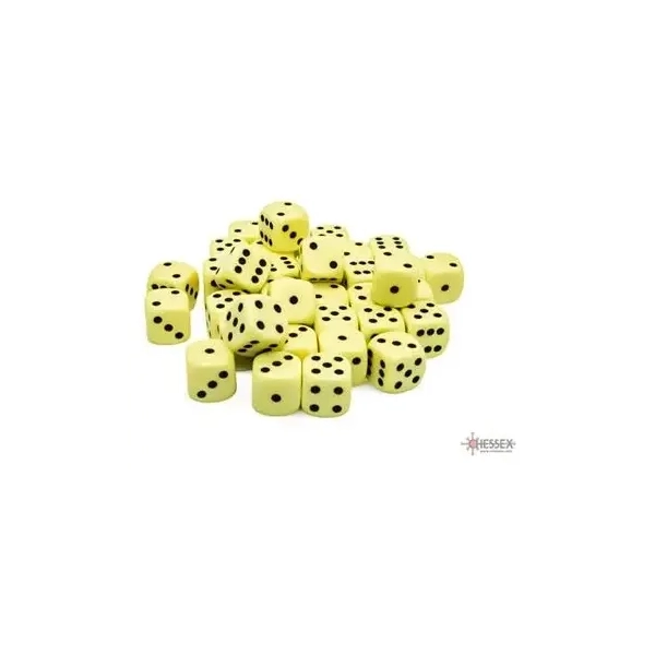 Opaque Pastel Yellow/Black 12mm D6 (36)