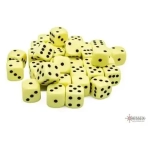 Opaque Pastel Yellow/Black 12mm D6 (36)