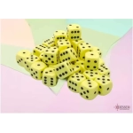 Opaque Pastel Yellow/Black 12mm D6 (36)