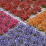 Garden Flowers Set Violet, Pink, Orange, Red Tuft