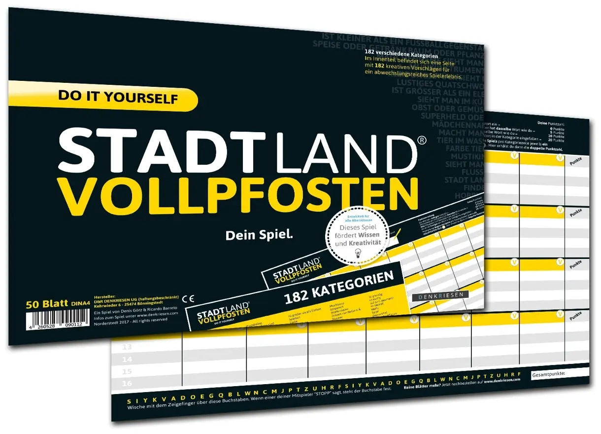 STADT LAND VOLLPFOSTEN – DO IT YOURSELF-EDITION (DinA4-Format)