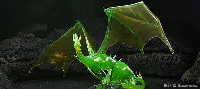 D&D Fantasy Miniatures Icons of the Realms Adult Emerald Dragon Premium Figure