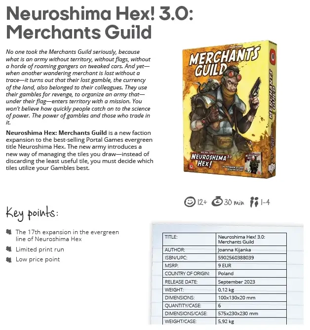 Neuroshima Hex! 3.0: Merchants Guild