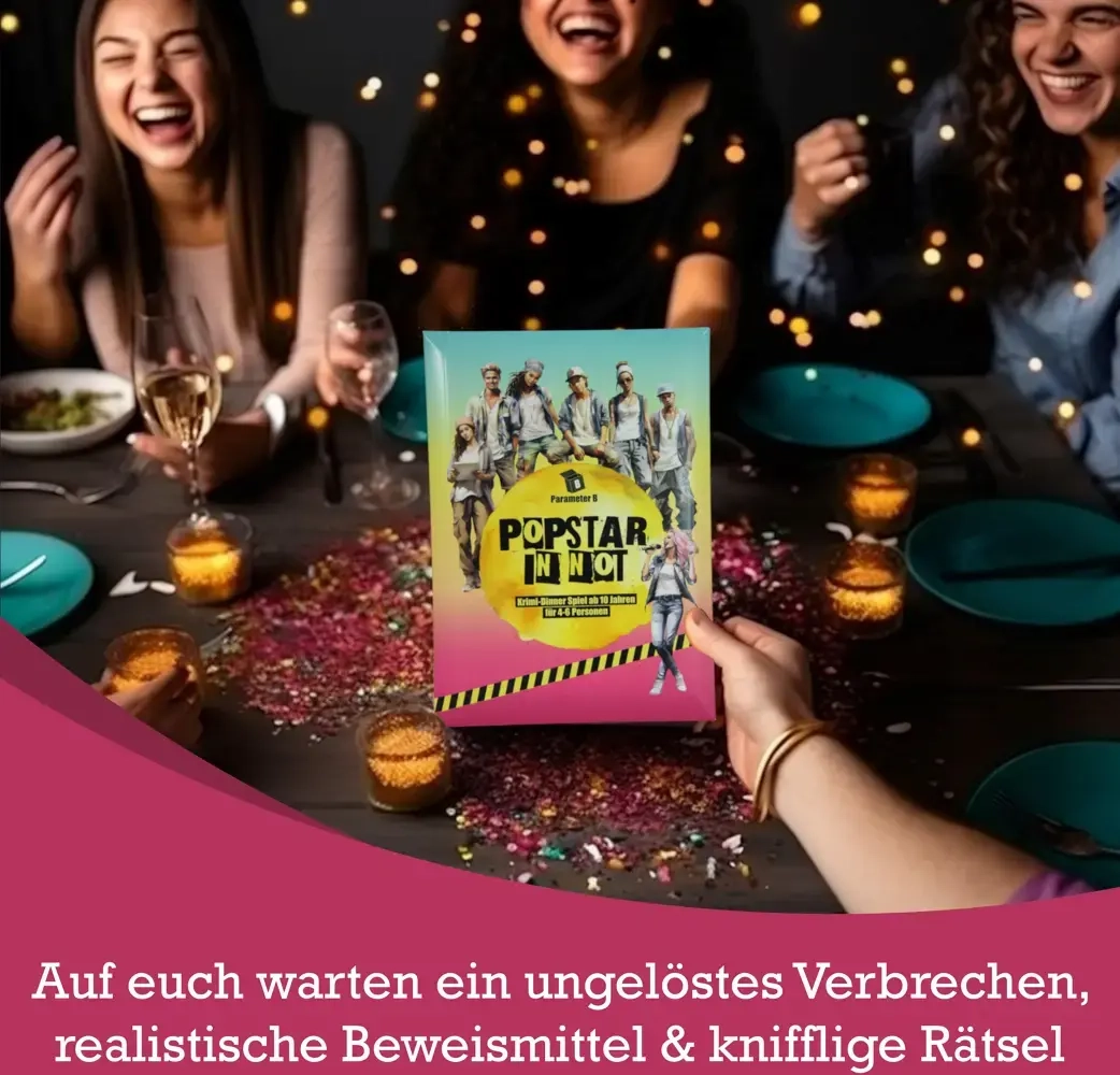 Popstar in Not – Krimi-Dinner Spiel für 4 Personen