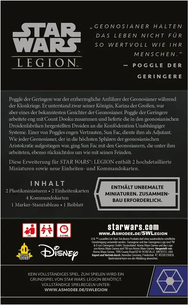 Star Wars: Legion – Sun Fac & Poggle der Geringere