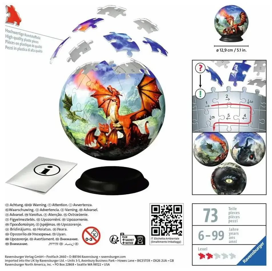 Mystische Drachen - 3D Puzzleball