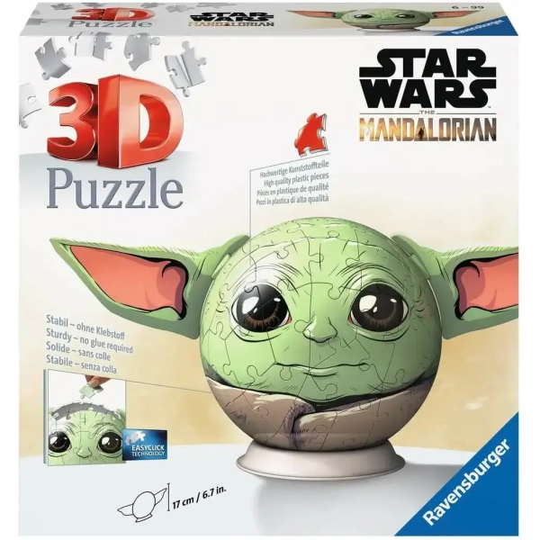 3D Puzzleball - Mandalorian Grogu mit Ohren