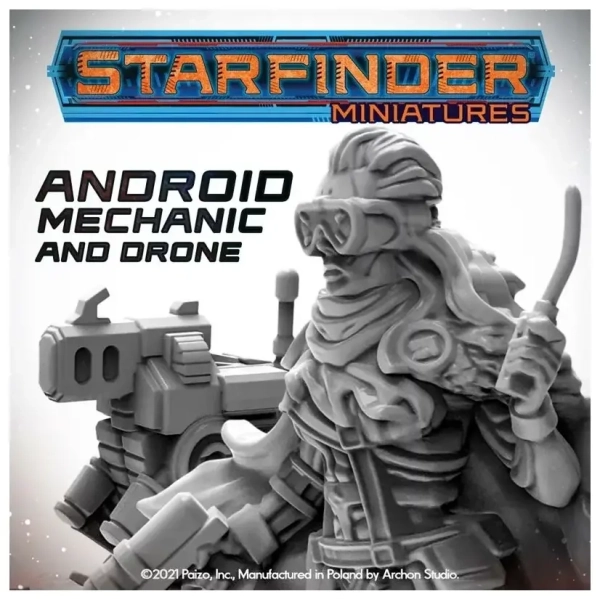 Starfinder Miniatures: Android Mechanic (with Mechanic's Drone) - EN