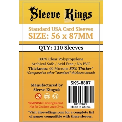 Sleeve Kings Standard USA Card Sleeves (56x87mm) 110 Pack 60 Microns