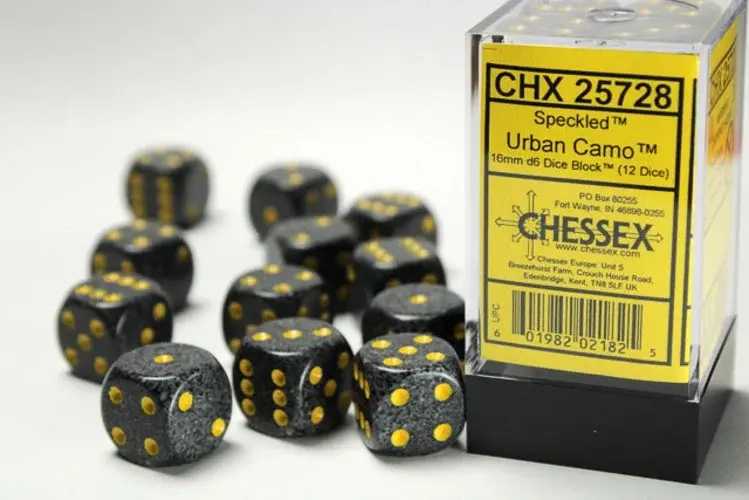 Dice Sets Urban Speckled 16mm d6 (12)