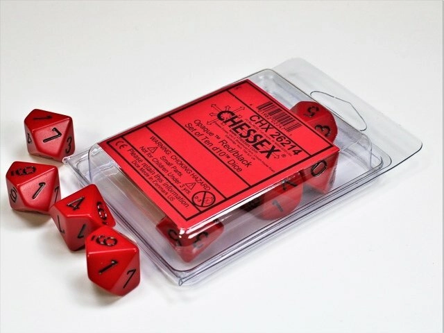 Dice Sets Red/Black Opaque d10 Set (10)