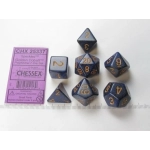 RPG Dice Sets Golden Cobalt Poly 7-dice Cube