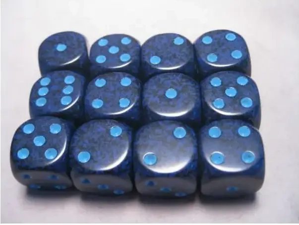 Dice Sets Cobalt Speckled 16mm d6 (12)