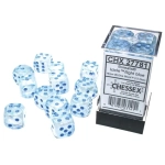 Borealis 16mm d6 Icicle/light blue Luminary Dice Block (12 dice)