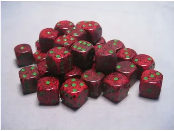 Speckled 12mm d6 Dice Blocks with Pips (36 Dice) - Strawberry