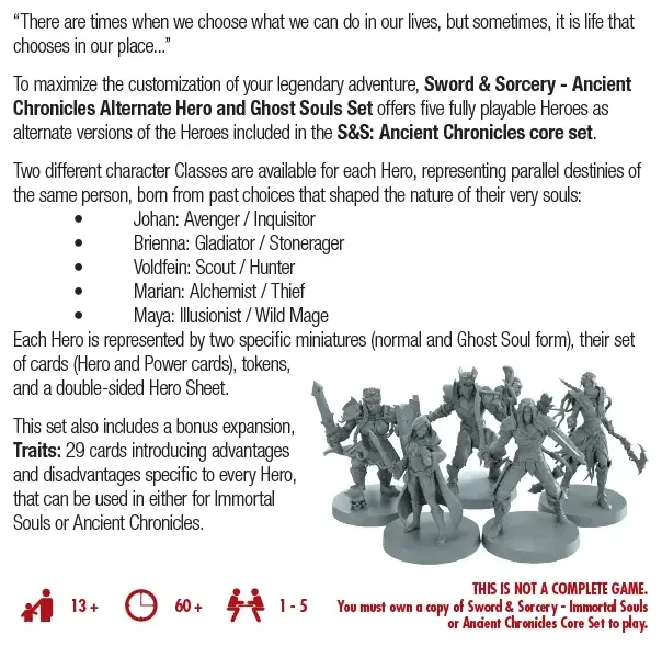 Sword & Sorcery Expansion - Alternate Hero and Ghost Souls Set - EN