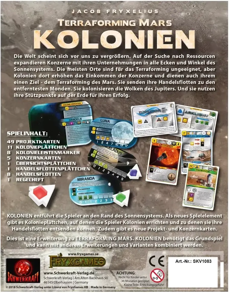 Terraforming Mars Erweiterung - Kolonien