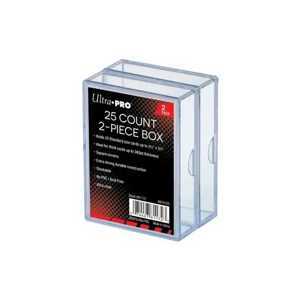 UP - 2-Piece Storage Box - for 25 Cards - Clear (2 Boxes)