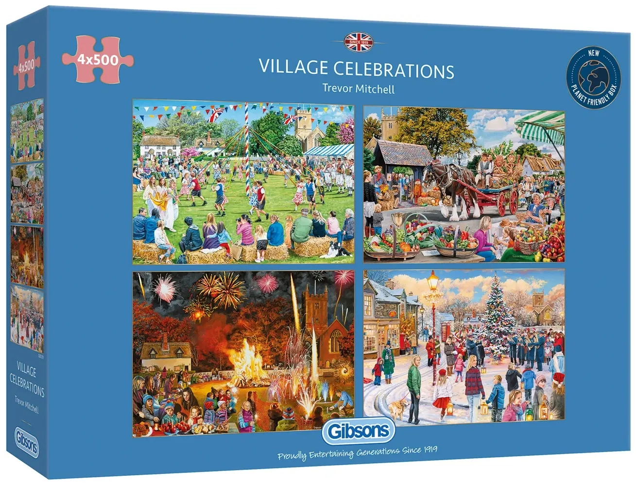 Village Celebrations -  Trevor Mitchell - 4x 500 Teile Puzzle