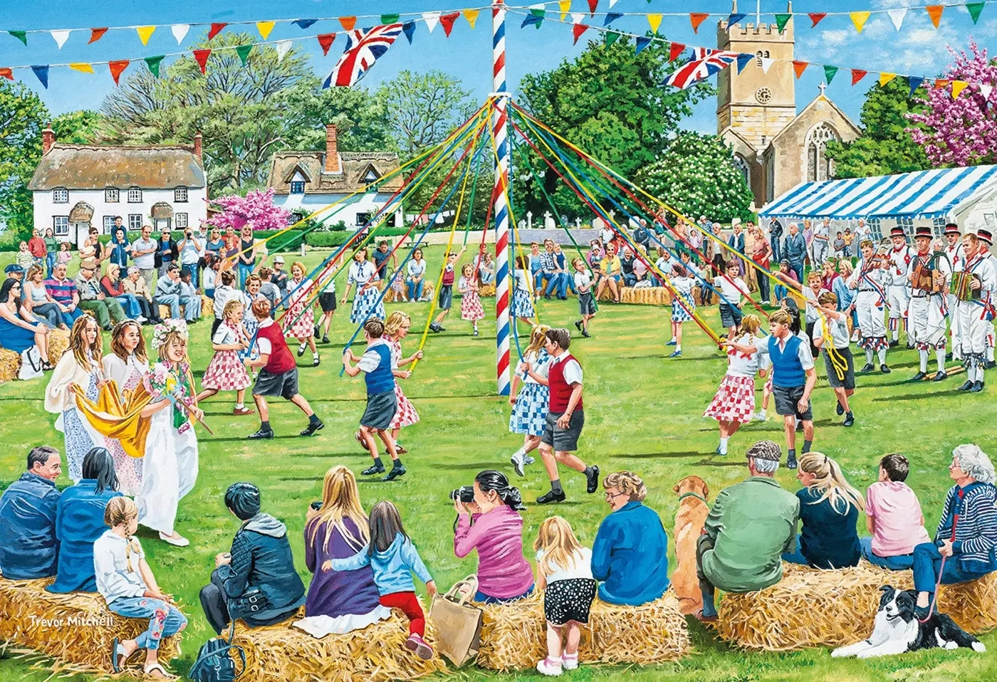 Village Celebrations -  Trevor Mitchell - 4x 500 Teile Puzzle