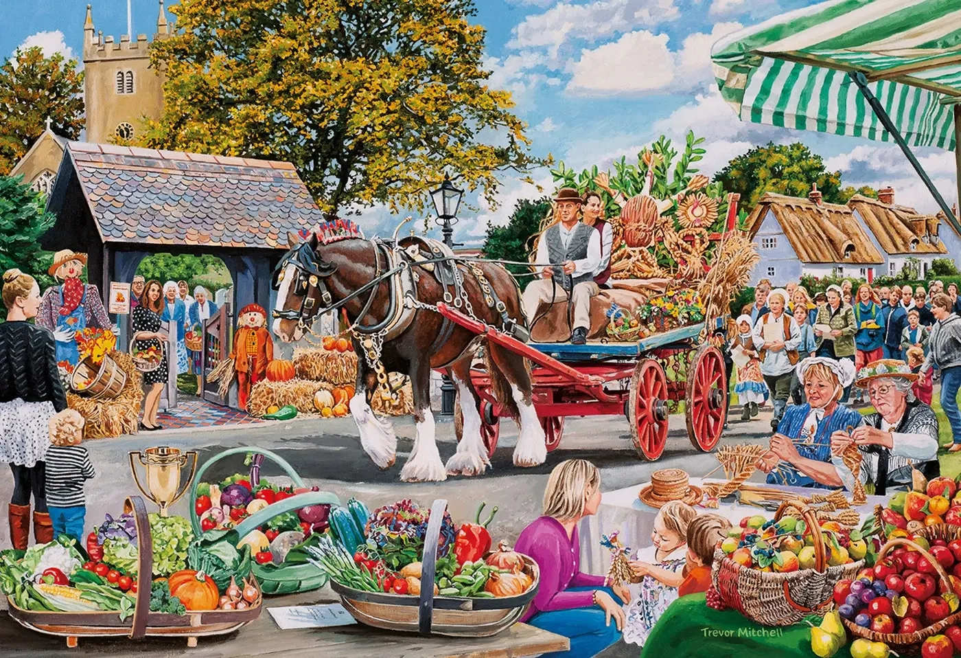 Village Celebrations -  Trevor Mitchell - 4x 500 Teile Puzzle