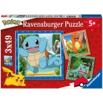 Pokémon: Glumanda, Bisasam und Schiggy 3x 49 Teile Puzzle