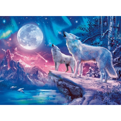 Wolf im Nordlicht - Glow in the Dark