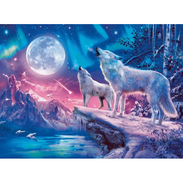 Wolf im Nordlicht - Glow in the Dark