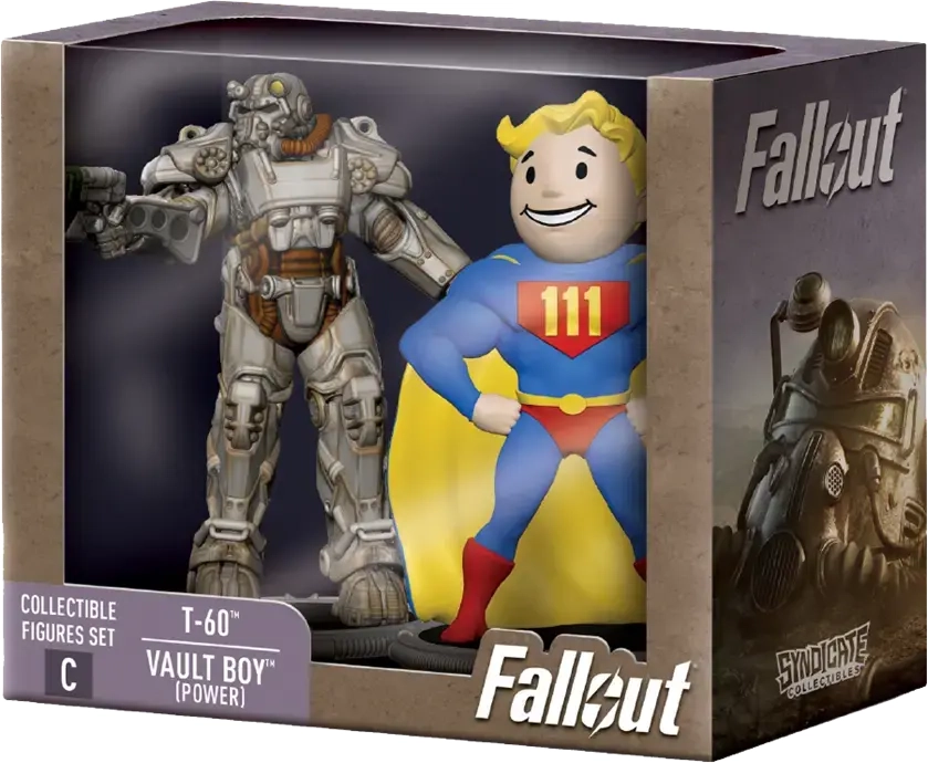 Fallout Collectible Figures Set T-60 & Vault Boy (Power)