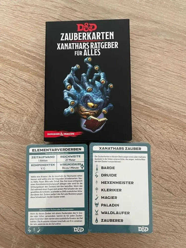 D&D Zauberkarten - Xanathar's Ratgeber für alles (96 Karten) - DE