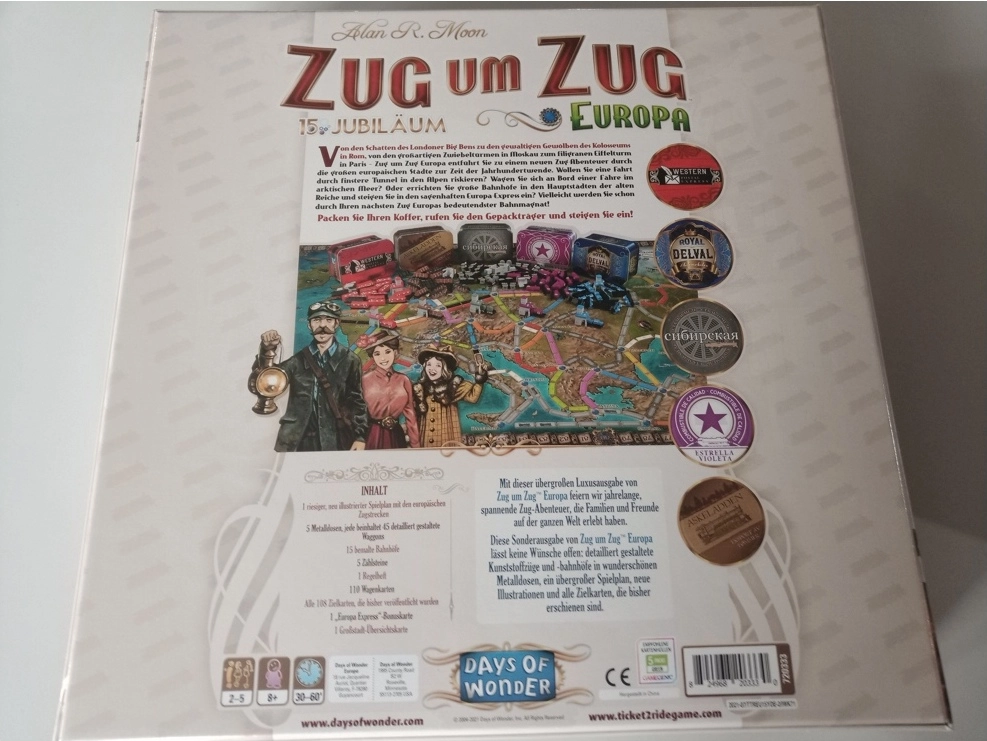 Zug um Zug Europa - 15 Jahre Jubiläumsedition (Defekte Verpackung)