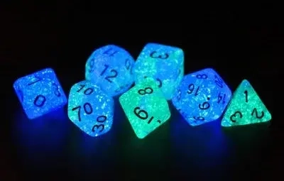 RPG Dice Set (7) Frosted Glowworm