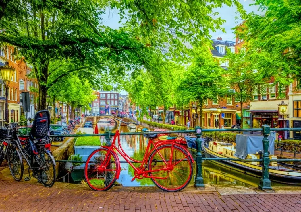 The Red Bike in Amsterdam