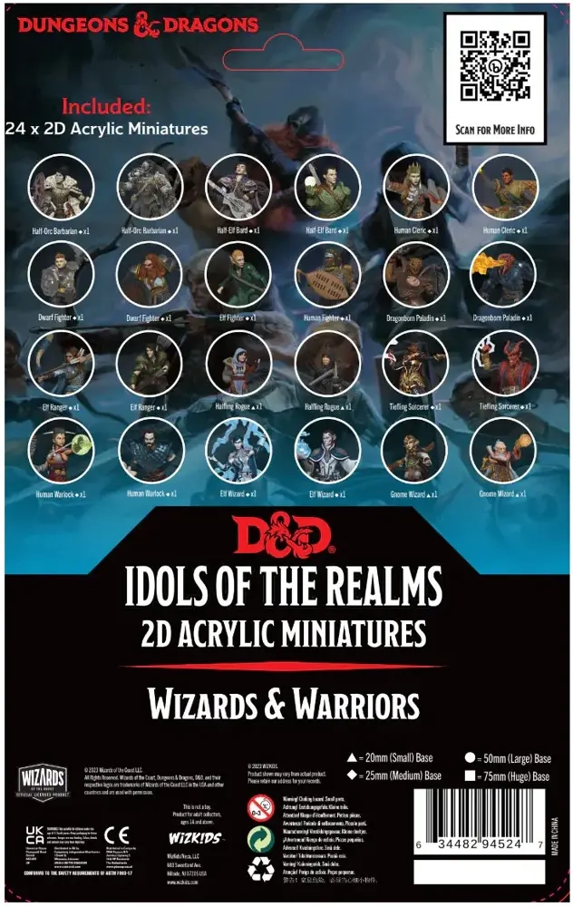 D&D Idols of the Realms 2D Miniaturen: Wizards & Warriors - 2D Set