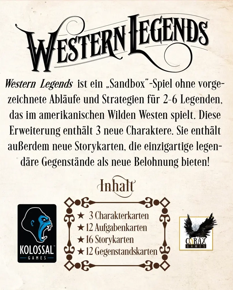 Western Legends - 2. Edition - Der Gute, der Böse und der Schöne Erweiterung