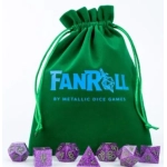 Green Velvet Dice Bag with Gold Satin Lining 6x8