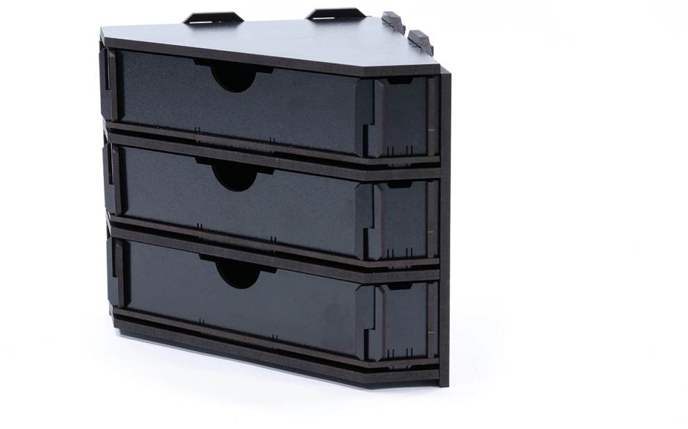 Black Rack End piece with Drawers